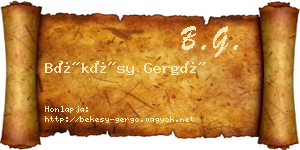 Békésy Gergő névjegykártya